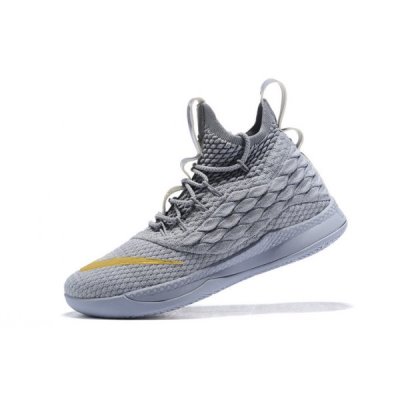 Nike Erkek Lebron 15.5 Wolf Gri / Metal Altın Basketbol Ayakkabısı Türkiye - MP31KTQQ